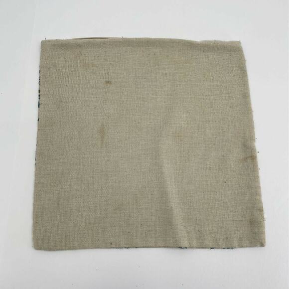 Pillow Shams Covers Set of 2 Blue Beige Floral Mandala Zipper Decor 17 X 17 In - Picture 5 of 6